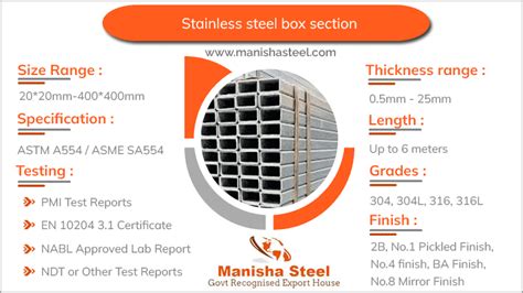 stainless steel box section stockists|stainless steel box size chart.